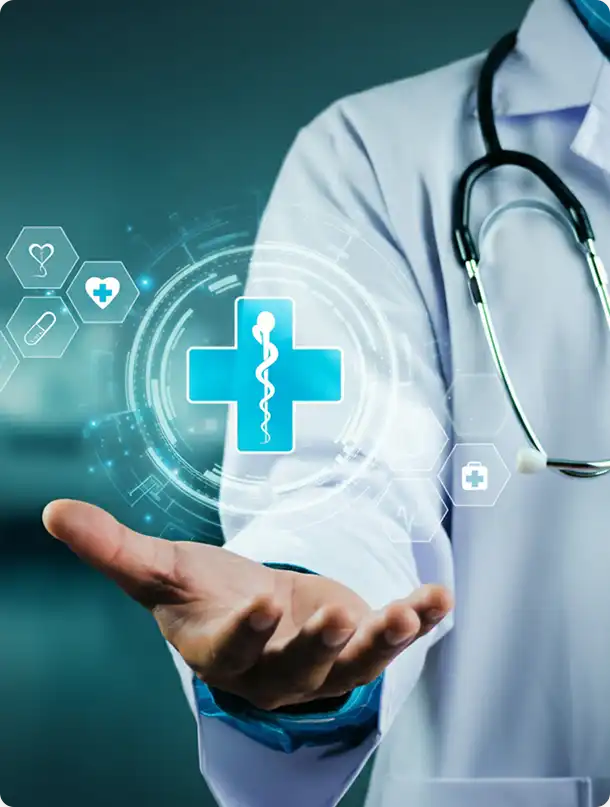 Accura Health clinician with patient